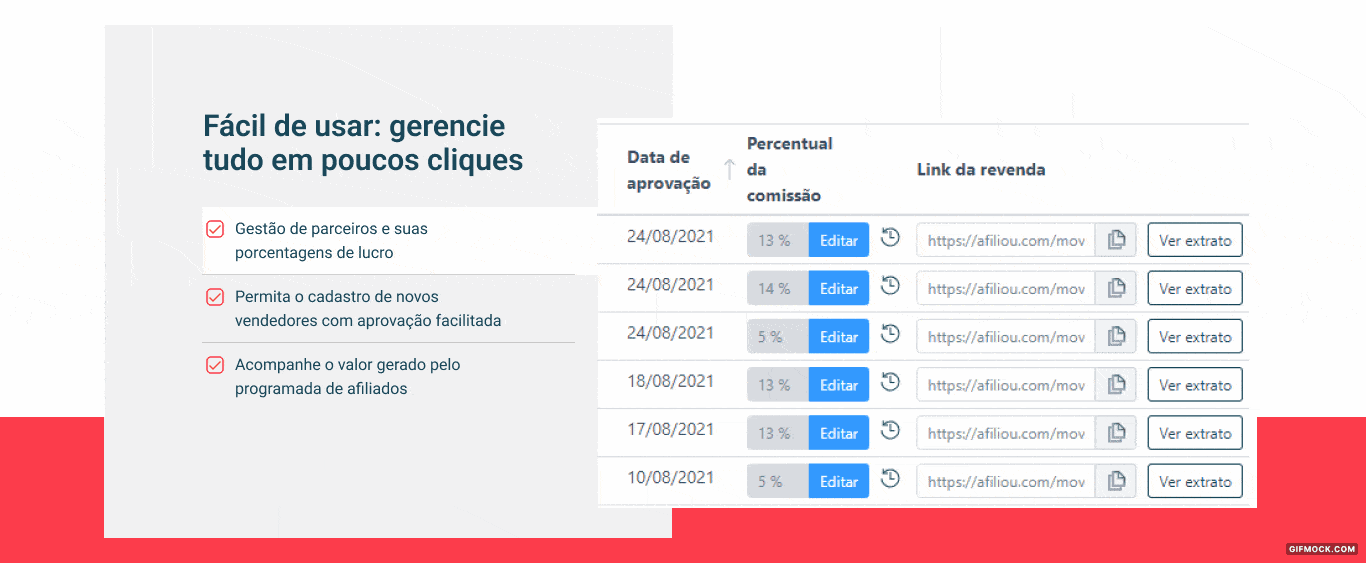 Fácil de usar: Gerencie tudo em poucos cliques
